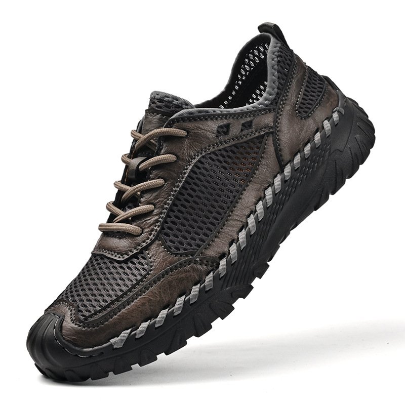 Men's casual breathable mesh shoes men's leather shoes men's genuine leather men's casual leather shoes casual shoes