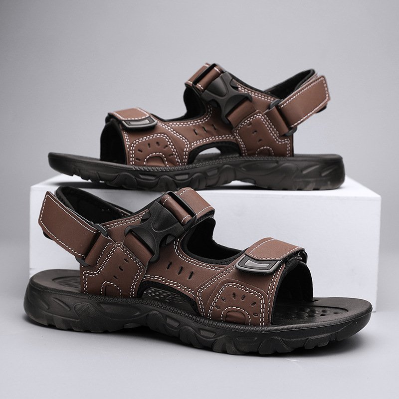 Men's Sandals Parent-Child Couple Beach Sandals Retro Beach Sandals Casual Leather Sandals