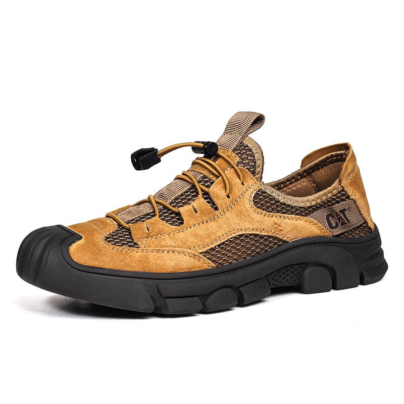 High-quality genuine leather men's shoes, work shoes, breathable shoes, breathable shoes, trendy shoes, Goode casual yellow boots, men's shoes