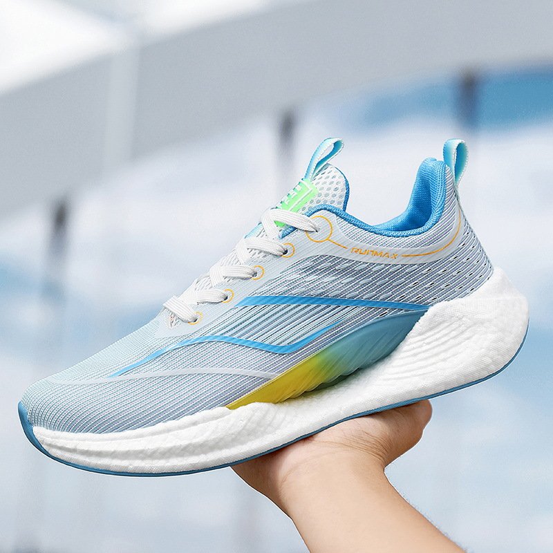 Men's sports shoes soft running shoes flying knitted sports shoes men's students sports running shoes