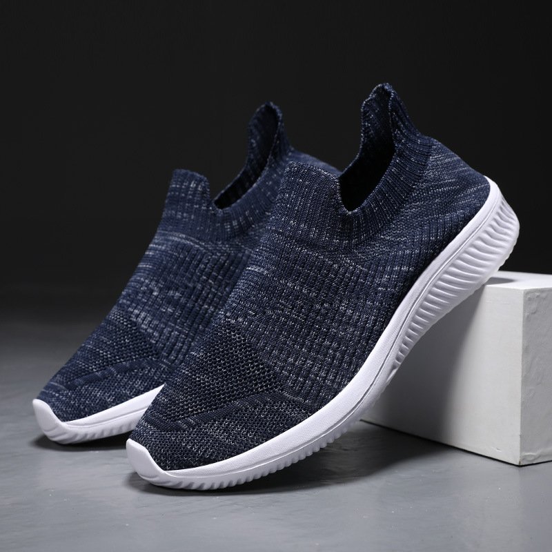 Couple sneakers casual shoes mesh fabric flying knitting men and women shoes breathable lightweight men and women running sneakers