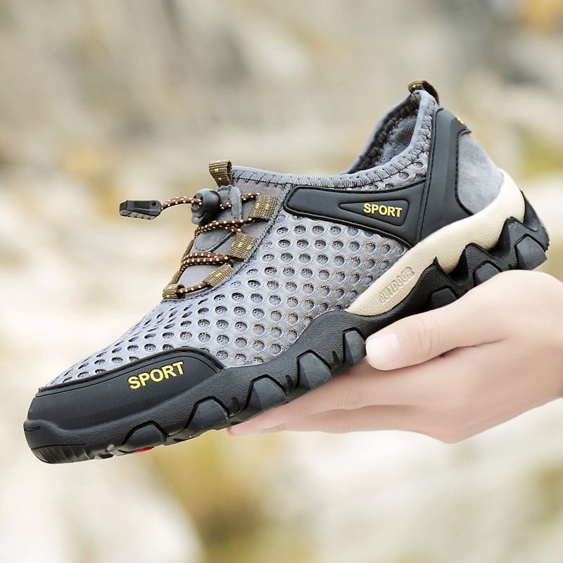 Men's shoes casual shoes mesh breathable mountaineering outdoor lightweight mesh shoes soft shoes men's shoes elderly shoes
