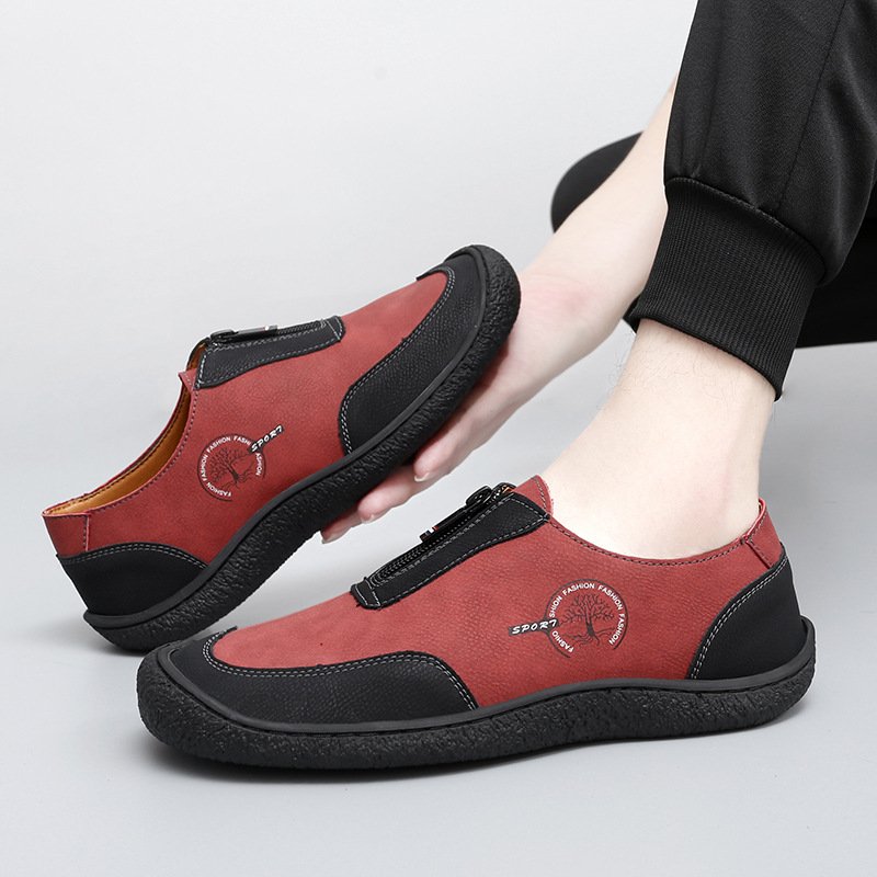 Men's casual leather shoes breathable and lightweight outdoor men's outdoor men's hiking shoes leather shoes