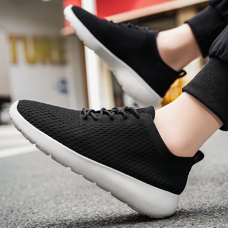 Men's shoes breathable sports shoes flying knit light running shoes trendy shoes light knit men's shoes