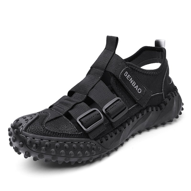 Breathable men's sandals breathable sandals retro dad's shoes hand-sewn toe men's sandals