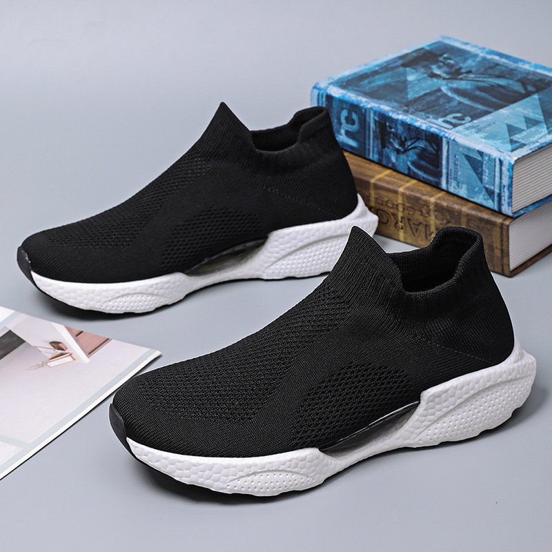 Men's shoes, flying knit sneakers, lightweight running men's shoes, versatile flying knit mesh shoes, men's sports shoes