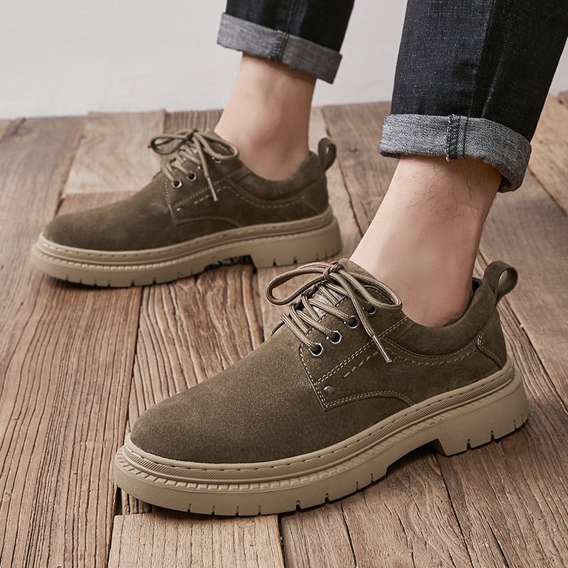 Men's shoes, casual leather shoes, breathable casual shoes, quality shoes, fashionable men's casual big-head leather shoes
