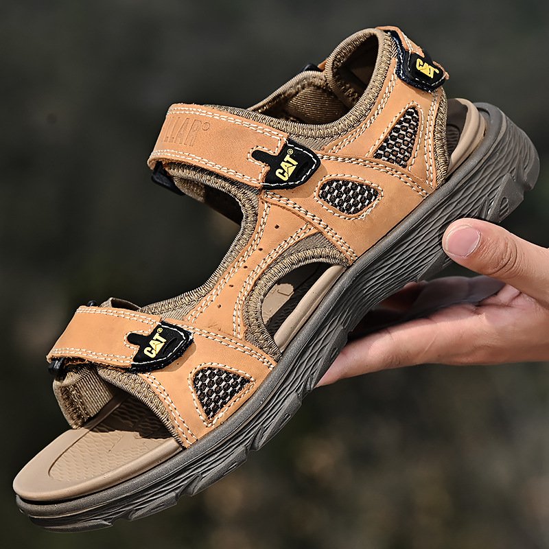 Casual men's sandals men's genuine leather retro beach sandals men's outdoor leather sandals