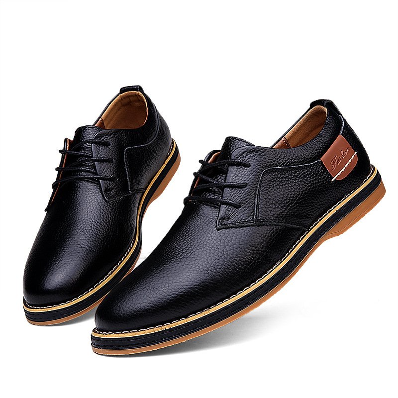 Men's leather shoes leather shoes fashion business casual hand-stitched Chelsea men's leather shoes