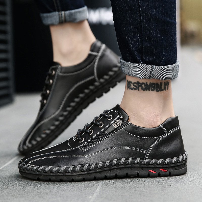 Men's shoes, leather shoes, wide toe shoes, trendy shoes, versatile four seasons men's casual shoes, outdoor trendy men's shoes