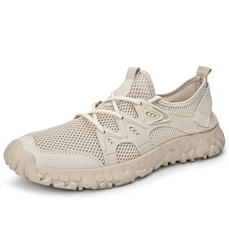 Men's shoes casual shoes breathable leather casual men's shoes travel adult outdoor mesh men's casual shoes