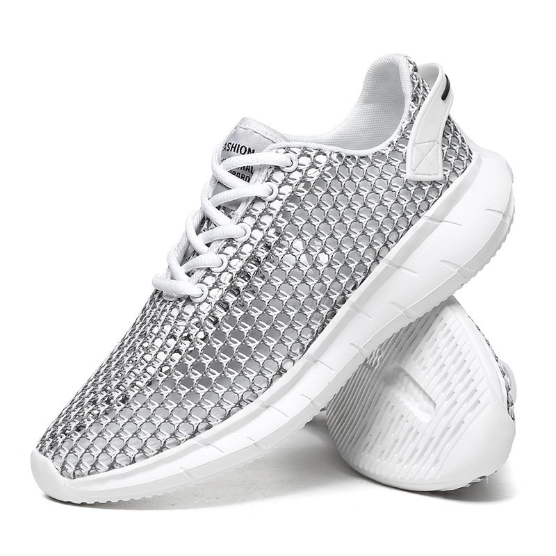 Men's sneakers casual shoes mesh flying knit men's shoes breathable lightweight men's running sports shoes