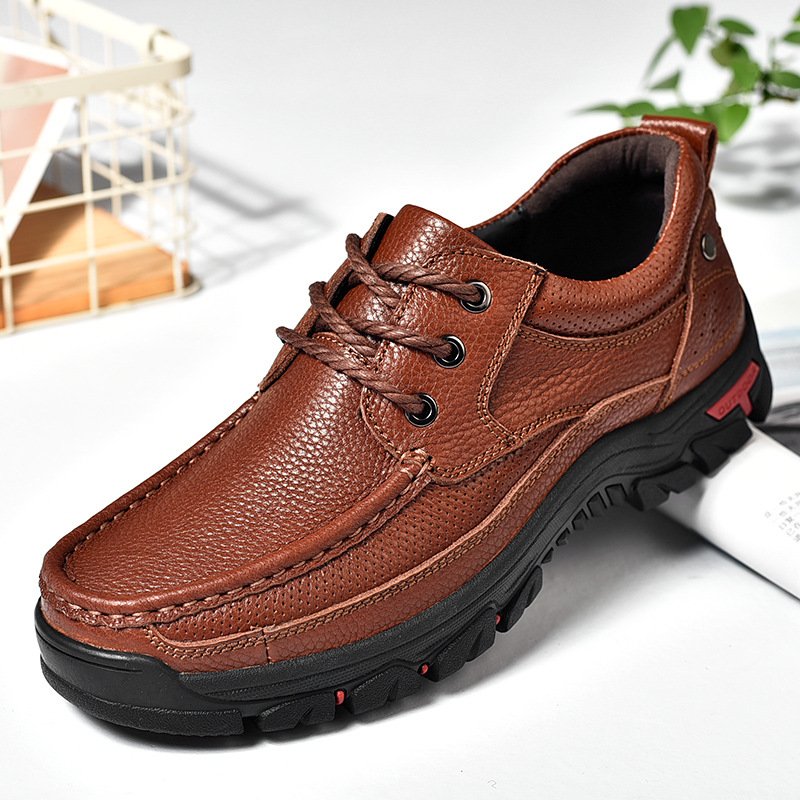 Top-layer men's leather shoes Crazy cow genuine leather men's shoes Men's casual and comfortable leather shoes Men's shoes