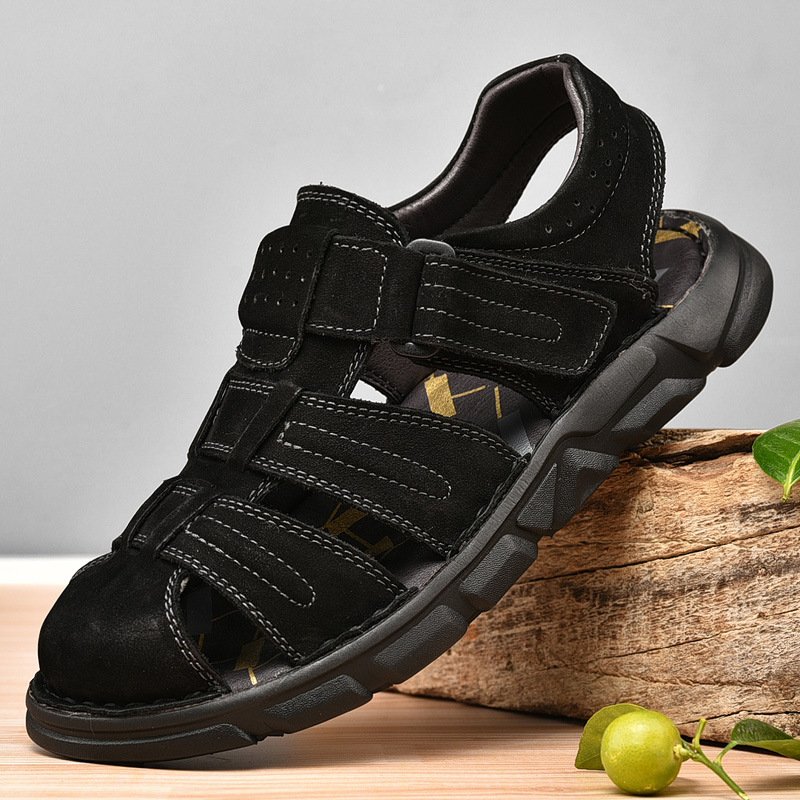 Summer genuine leather sandals men's shoes ultra-light men's casual sandals men's shoes high-quality men's sandals