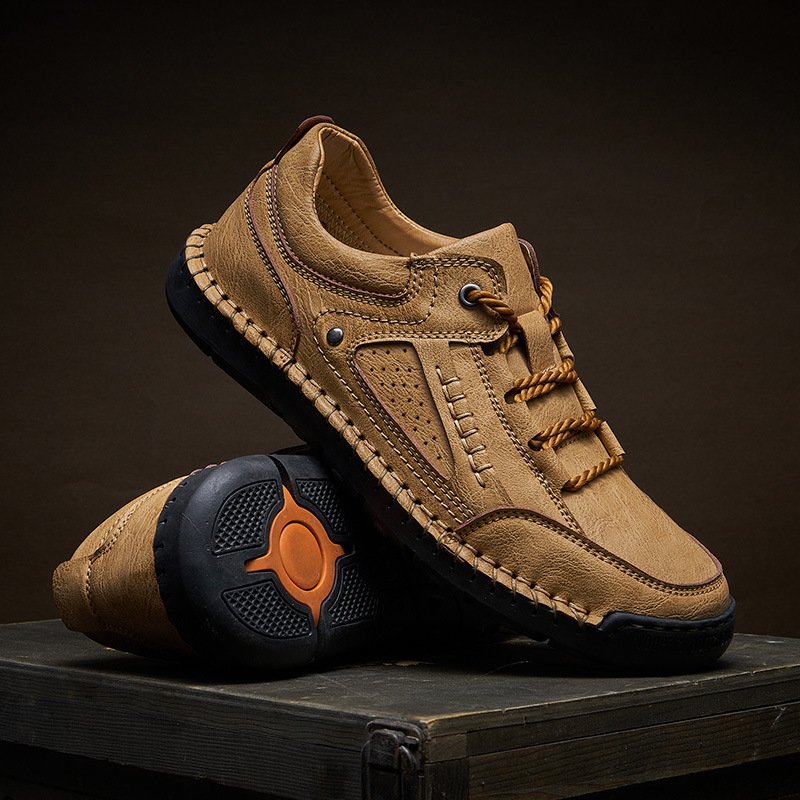 Spring and Autumn Men's Leather Shoes Hand-sewn Men's Shoes Genuine Leather Shoes Men's Shoes Casual Hand-made Shoes