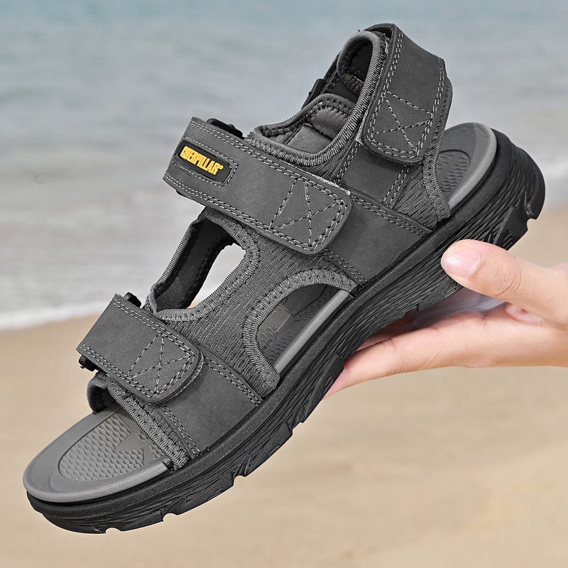 Super light men's sandals men's genuine leather beach sandals retro handmade non-slip summer men's sandals