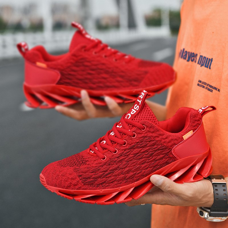 Men and women's sports shoes flying woven fish scale blade shoes casual men's shoes sports shoes lightweight men and women's running shoes