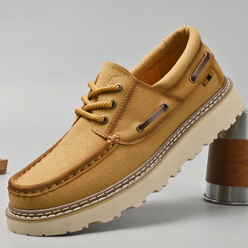 Men's casual men's shoes thick sole men's shoes genuine leather hand-made hiking driving dad's shoes men's shoes