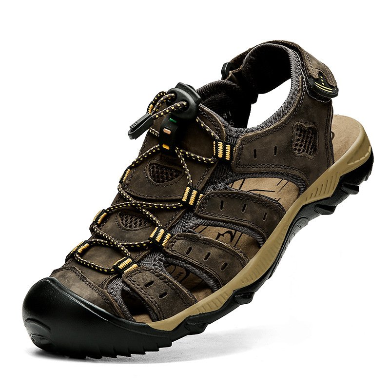 Ultralight men's sandals genuine leather beach sandals retro cowhide sandals men's outdoor sandals