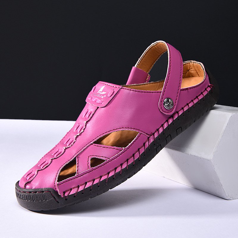 Men and women sandals couple sandals genuine leather sandals versatile beach men and women outdoor sandals