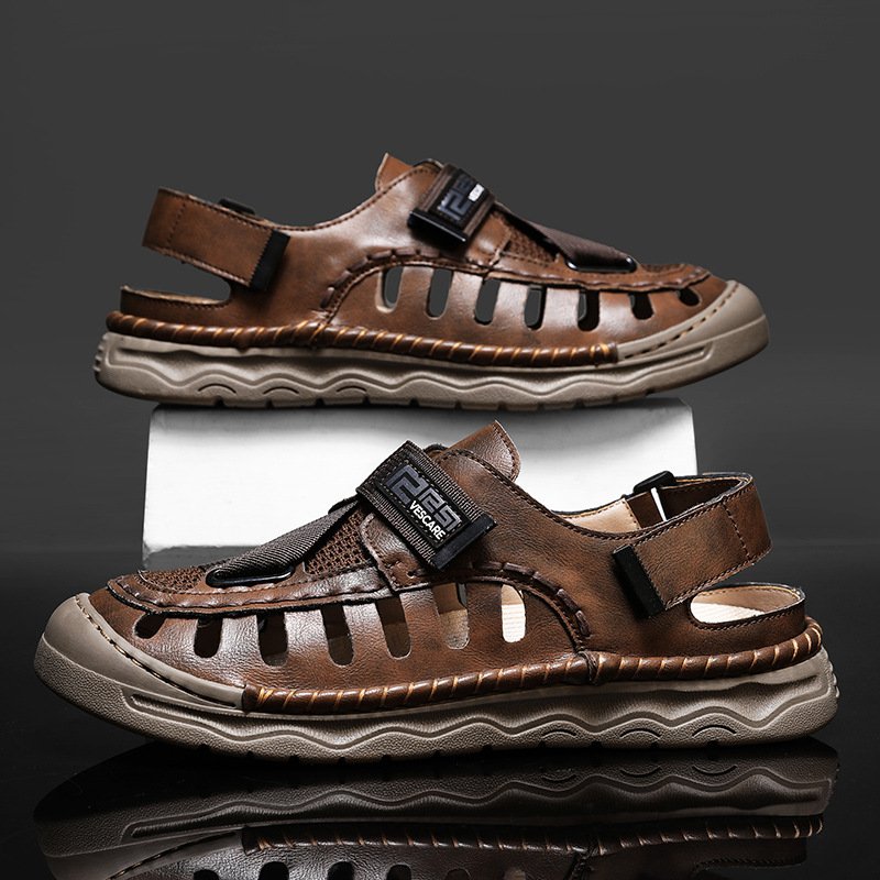 Fashionable Men's Sandals Sandals Genuine Leather Sandals Retro Beach Men's Sandals
